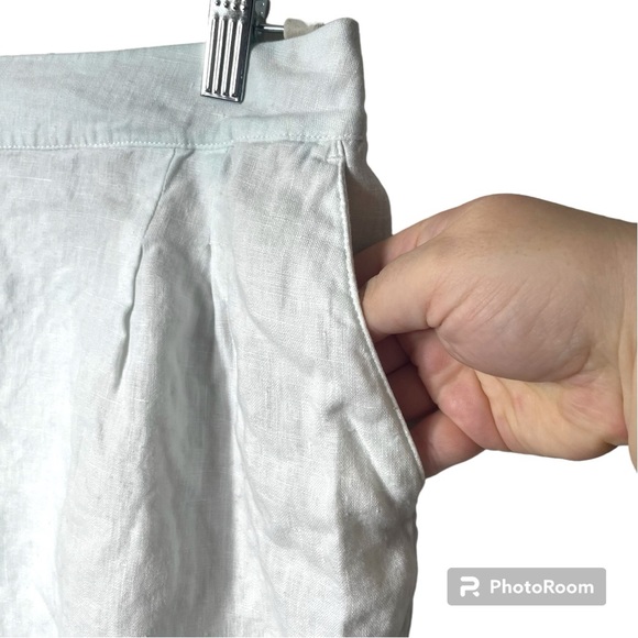 Boden 100% Linen Woman's White Elastic Back Shorts Size 14 - Picture 3 of 7